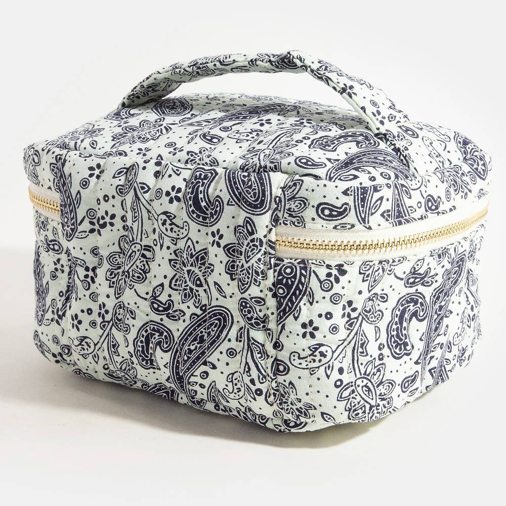 Soul Of Sita Paisley Pattern Makeup Case Cosmetic Bag: Bk - Image 3