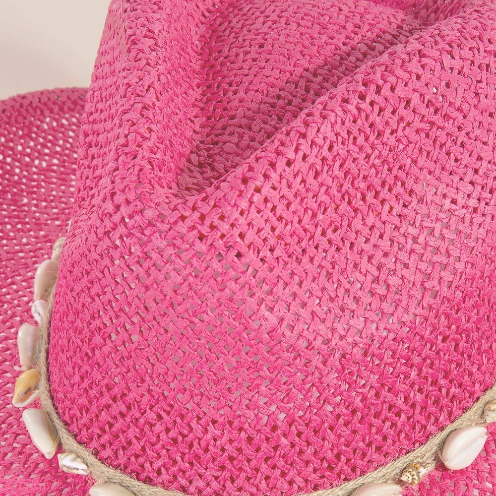 Soul Of Sita Straw Weave Cowrie Shell Rope Strap Cowboy Hat: Iv - Image 6