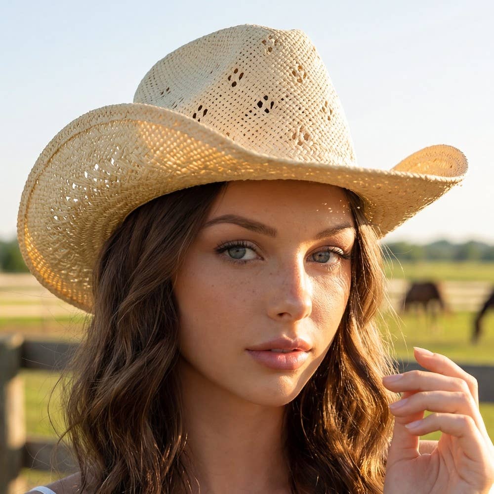 Soul Of Sita Weave Summer Straw Cowboy Hat: Ka - Image 3