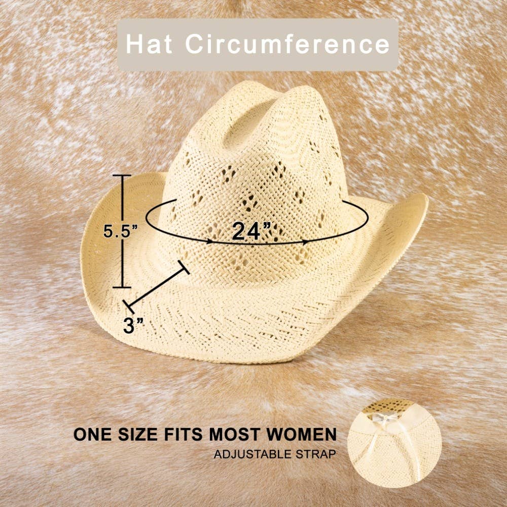 Soul Of Sita Weave Summer Straw Cowboy Hat: Ka - Image 8