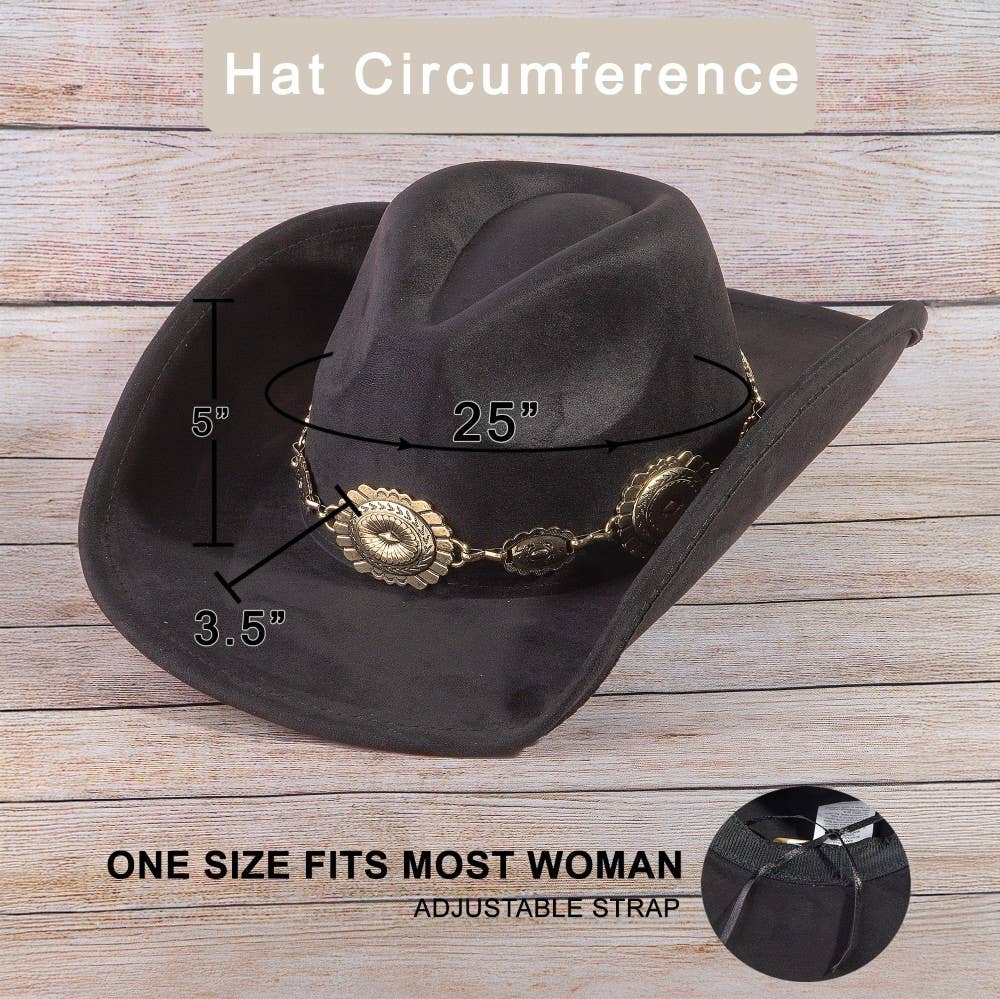 Soul Of Sita Western Concho Cowboy Hat: Dbr - Image 8