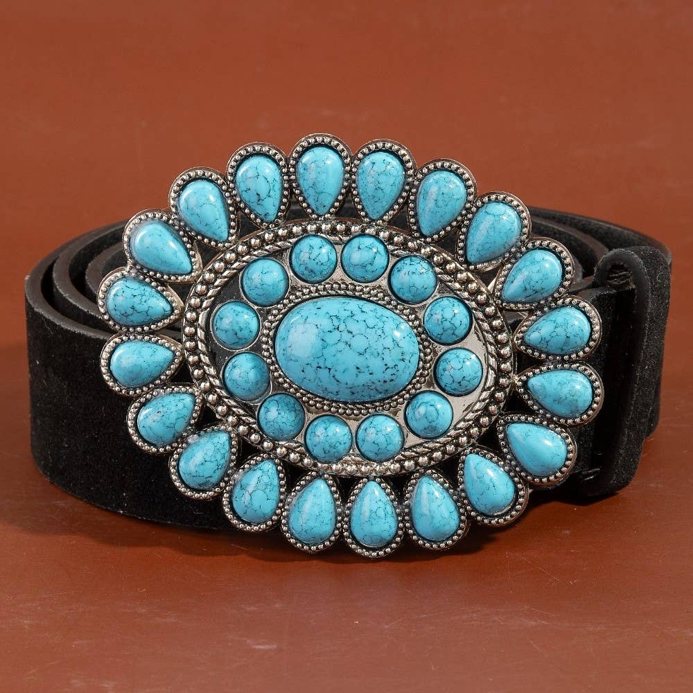 Soul Of Sita Western Concho Turquoise Stone Buckle Belt: Dco - Image 7