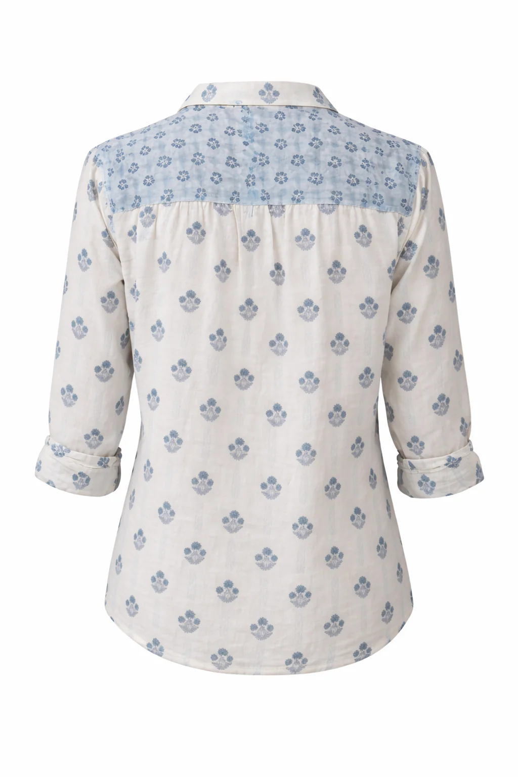 Soul Of Sita Western Style Woodblock Printed Cotton Voile Shirt - Image 8