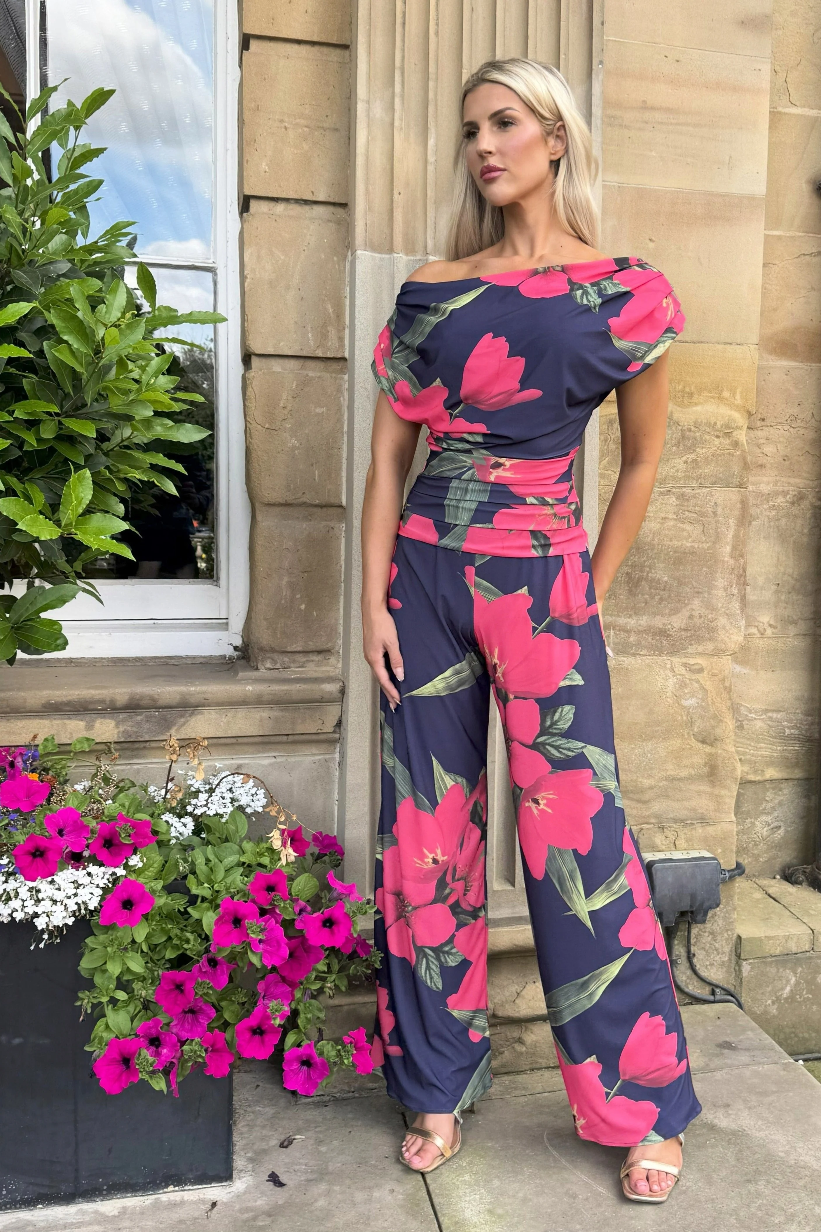 Atom Label Fuchsia Lily Print D3 Ss26 Carbon Jumpsuit - Image 5