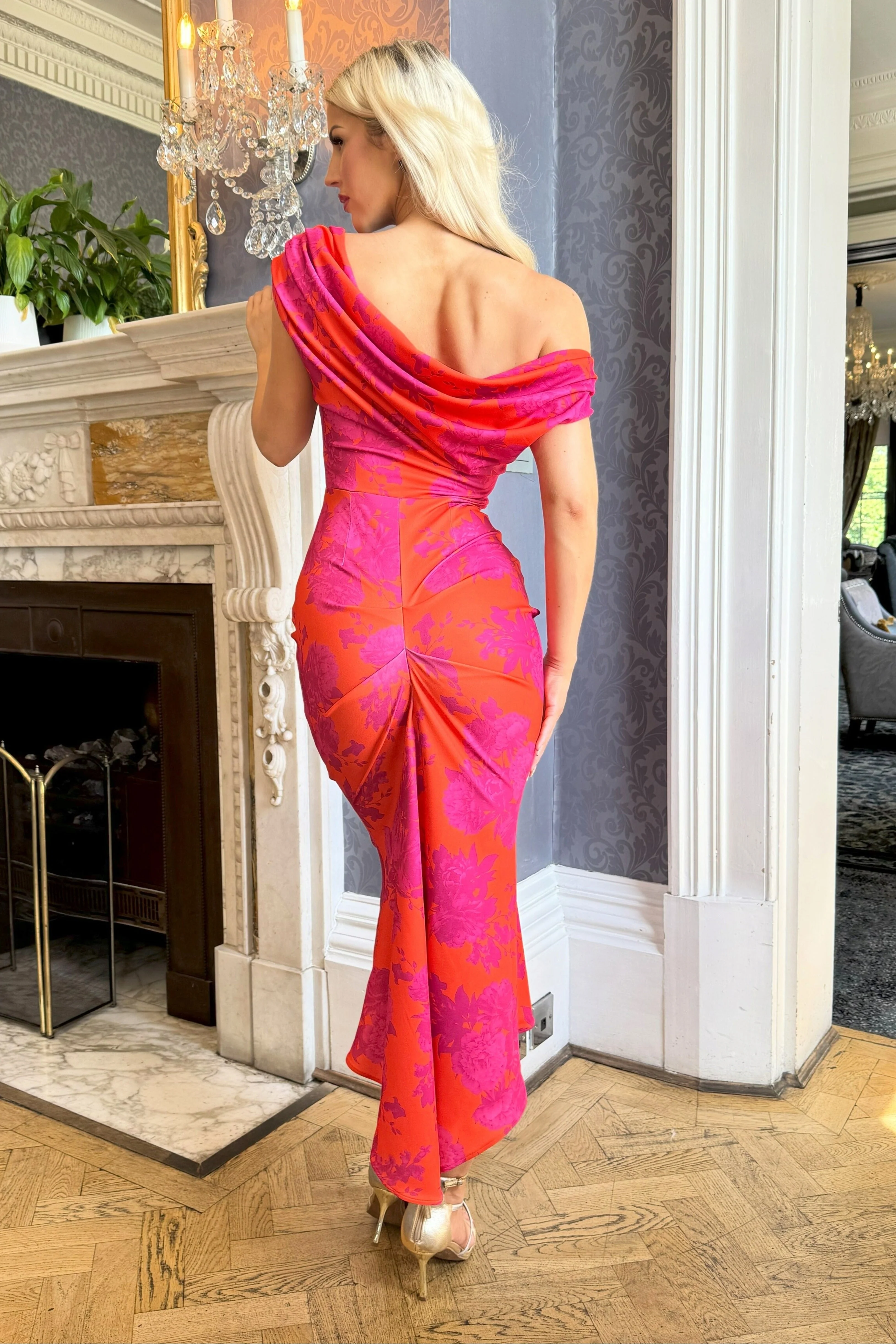 Atom Label Orange & Fuchsia D3 Ss26 Mercury Midi Dress - Image 7