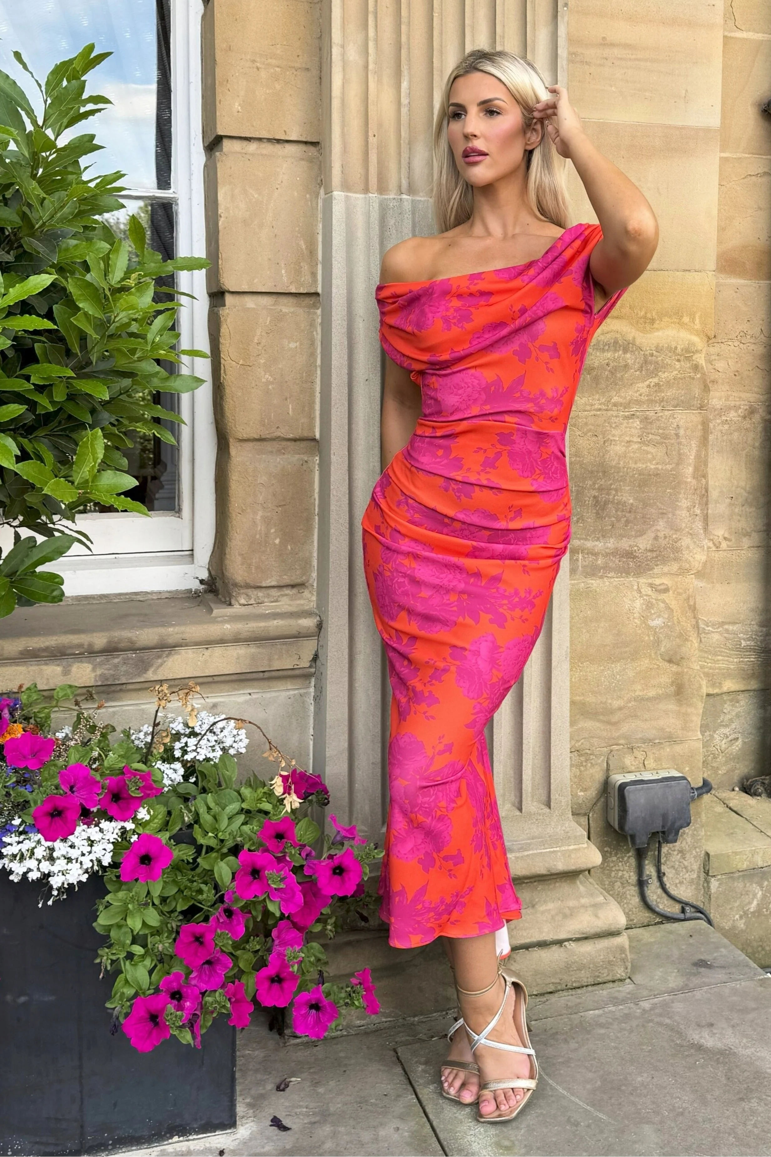 Atom Label Orange & Fuchsia D3 Ss26 Mercury Midi Dress - Image 8