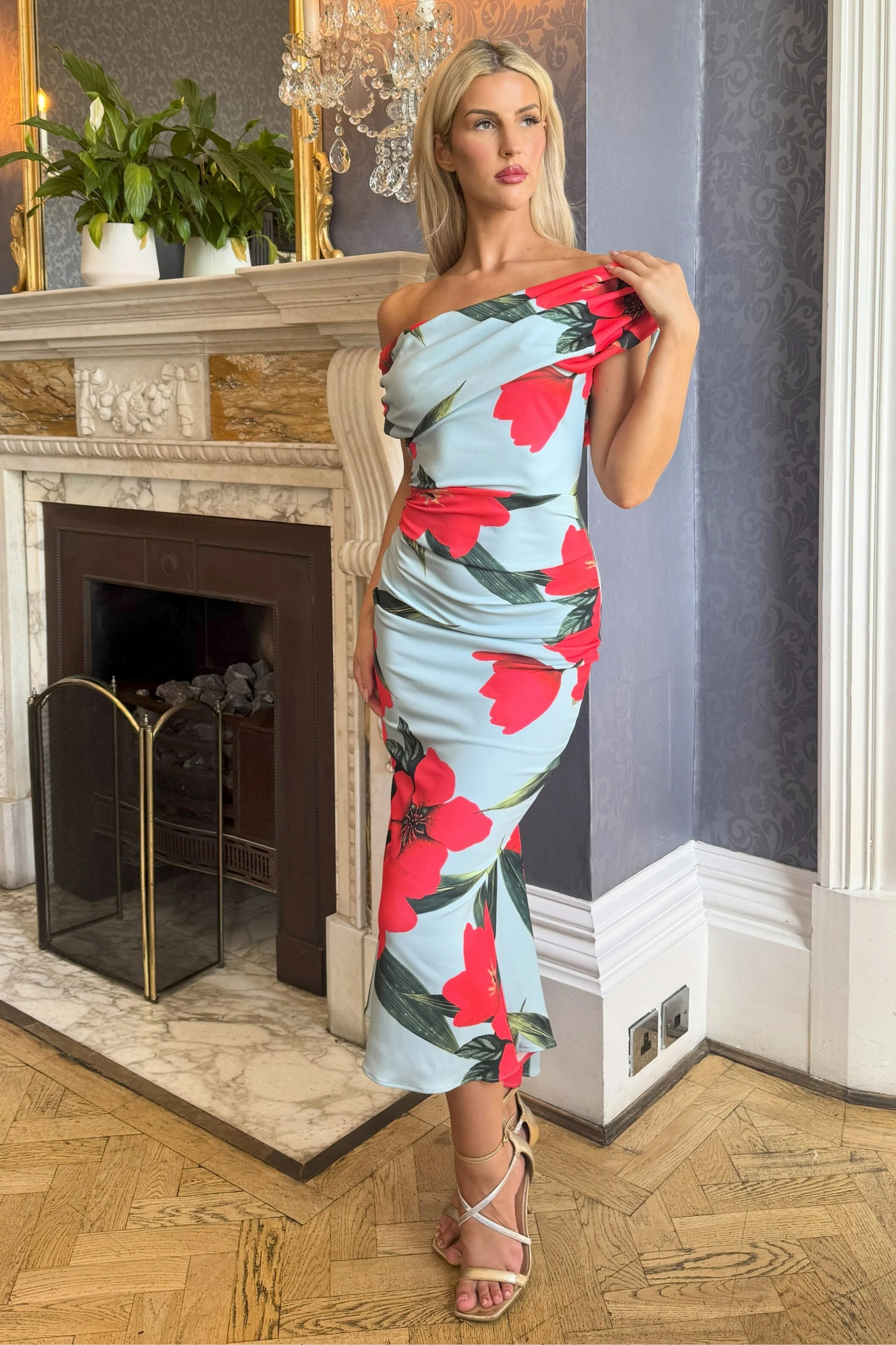 Atom Label Sage Poppy Print Ss26 Mercury Midi Dress - Image 2