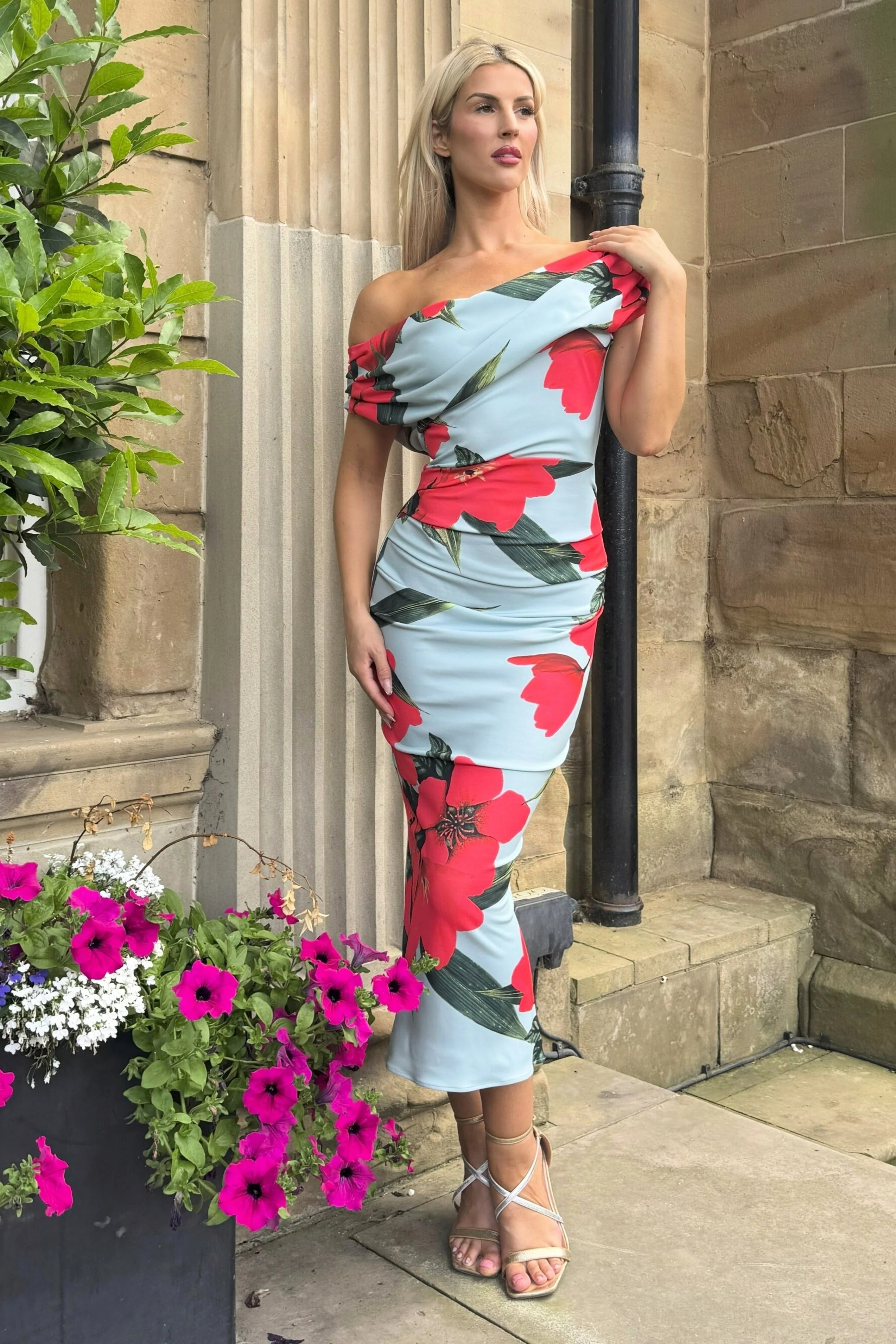 Atom Label Sage Poppy Print Ss26 Mercury Midi Dress - Image 4