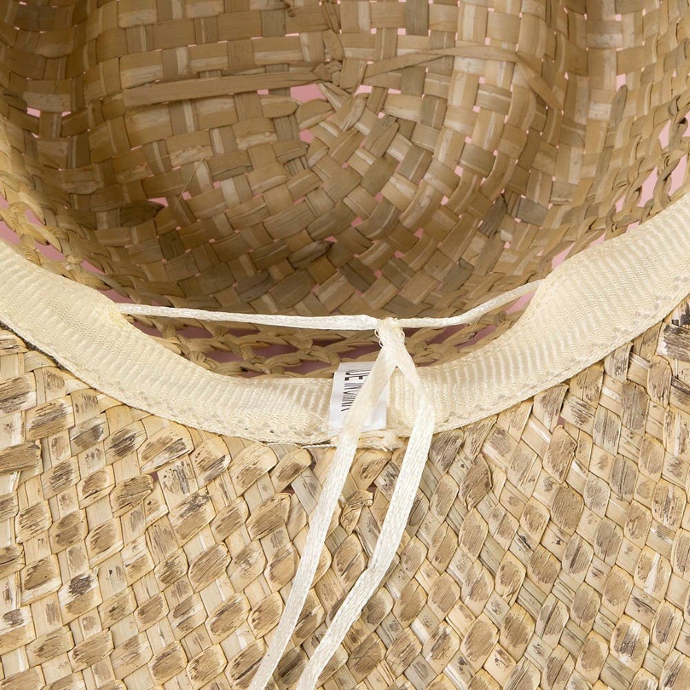 Straw Basket Rope Strap Western Cowboy Hat: NATURAL - Image 5
