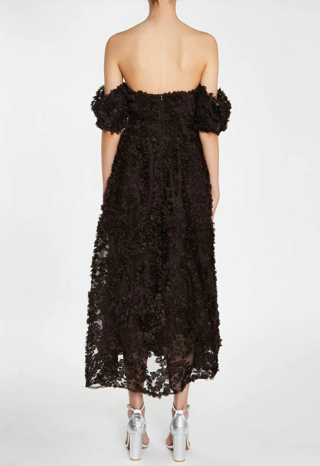 True Decadence Amelia Dark Chocolate Bardot Bust Cup Midi Dress - Image 2