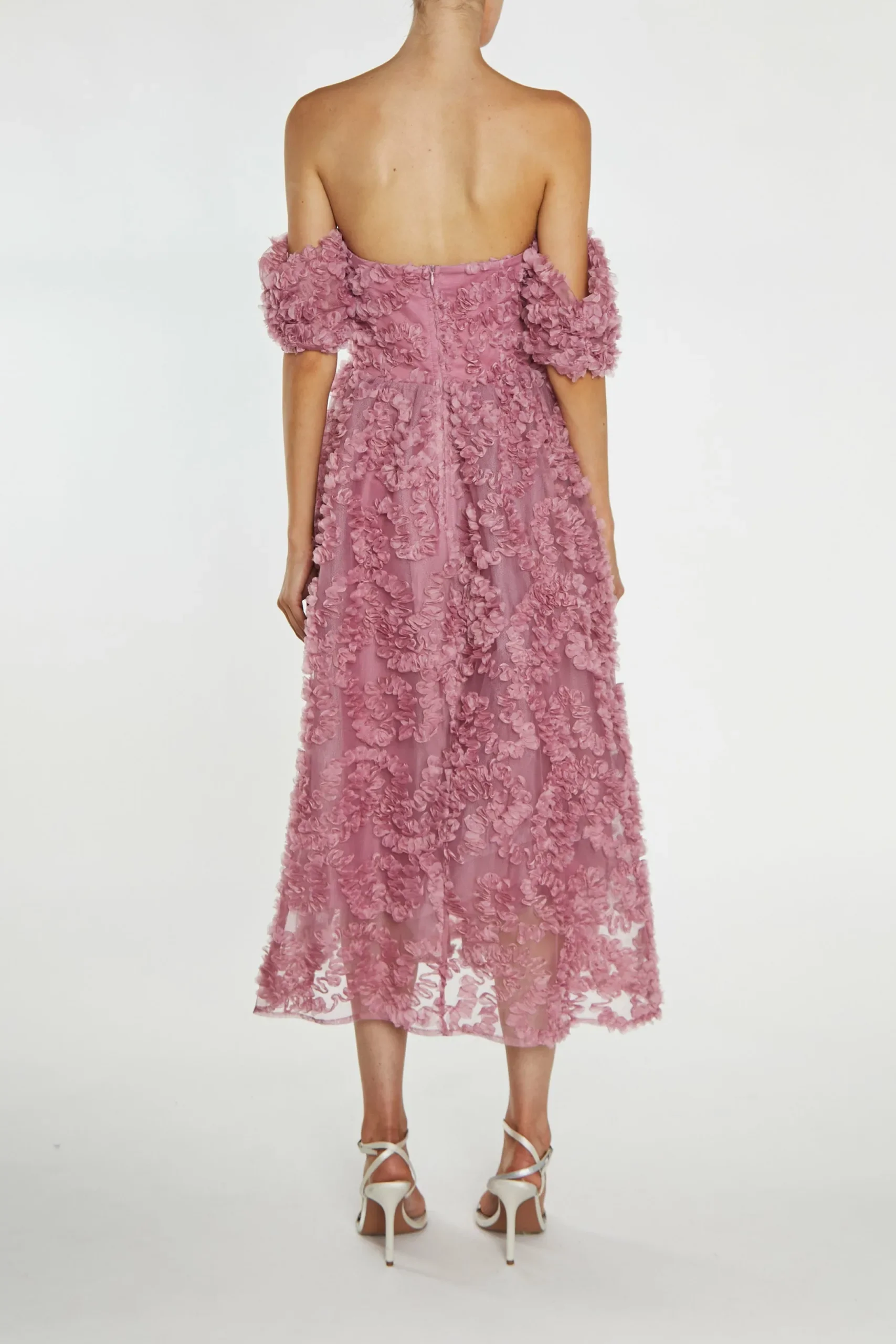 True Decadence Amelia Dusty Rose Bardot Bust Cup Midi Dress - Image 4