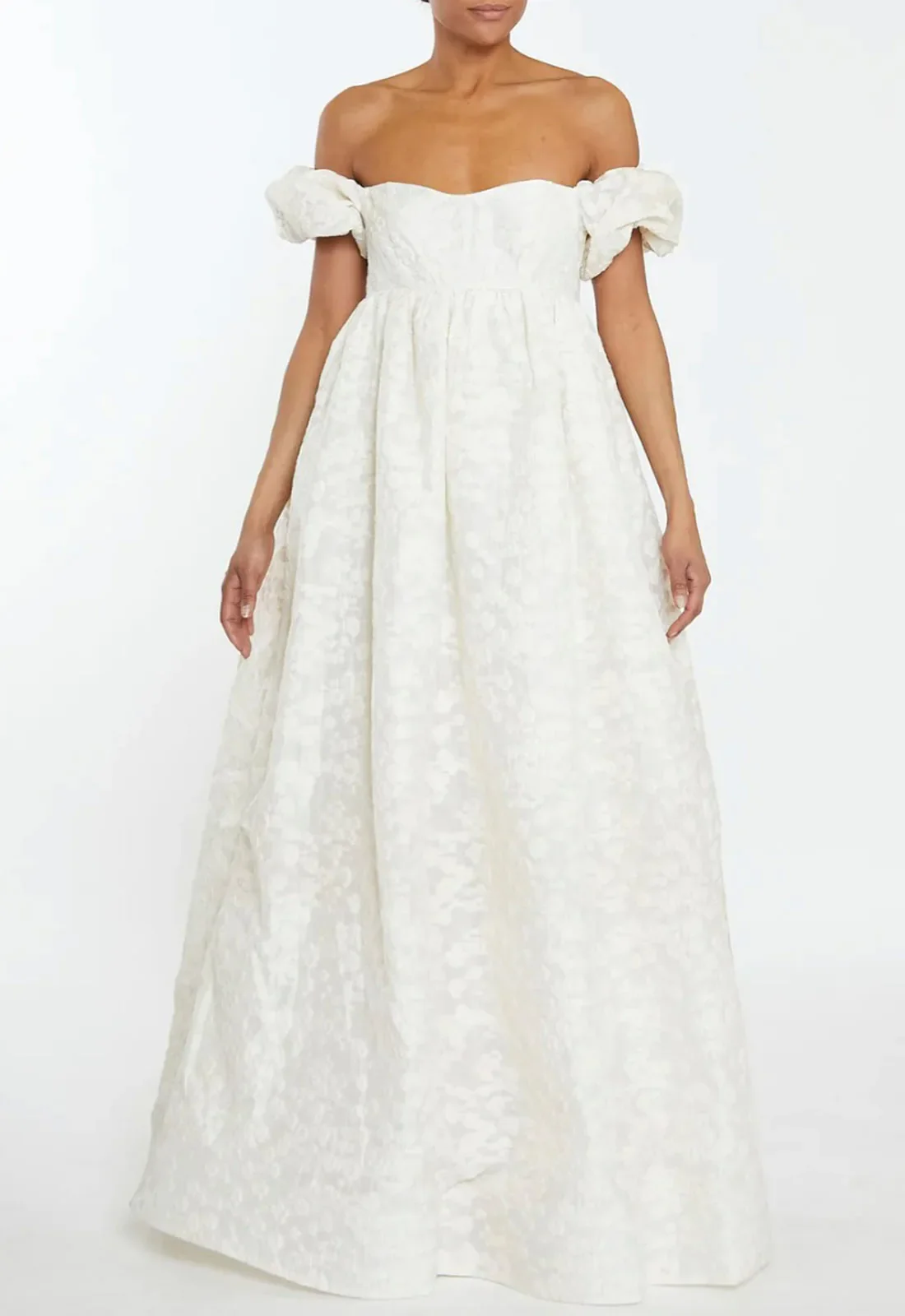 True Decadence Ava Cream Bardot Empire Line Maxi-Dress - Image 3