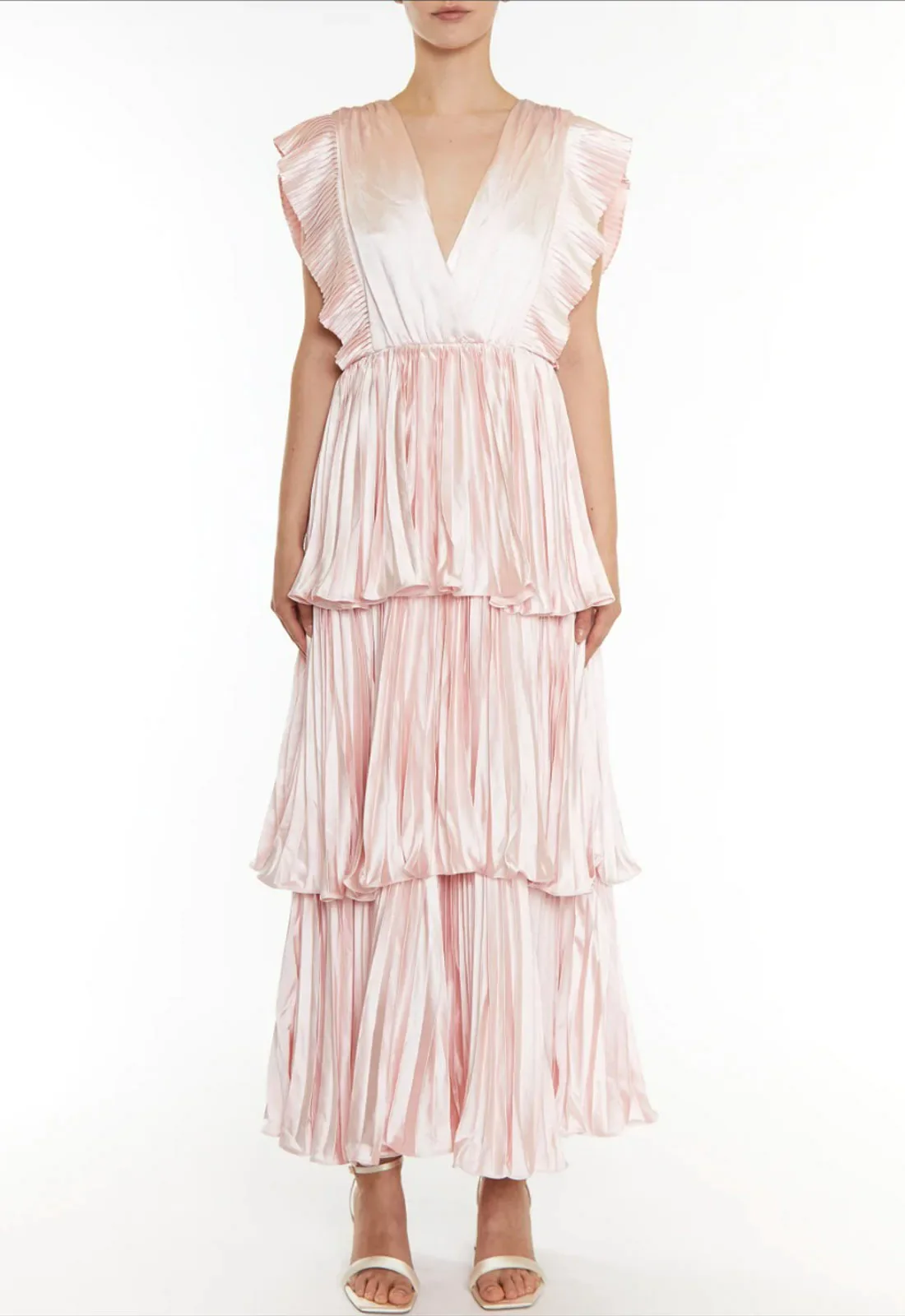 True Decadence Ballet Slipper Pink Pleated Tiered Dress