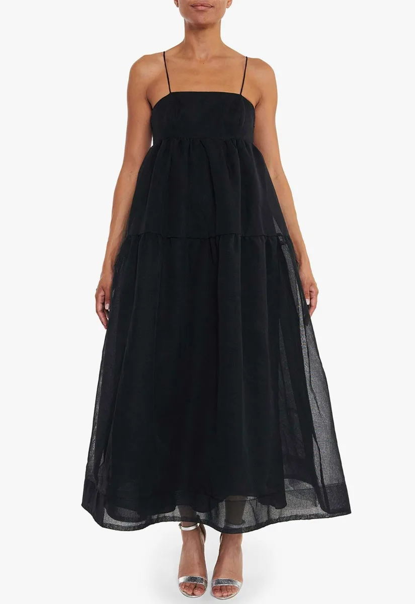 True Decadence Black Smock Midi Dress - Image 6