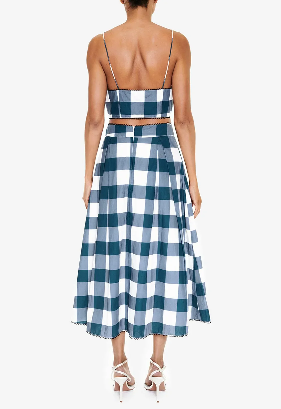 True Decadence Blue Check Cropped Top - Image 2