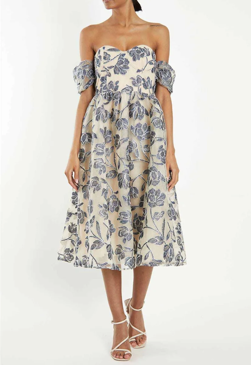 True Decadence Blue Embroidered Dress - Image 7
