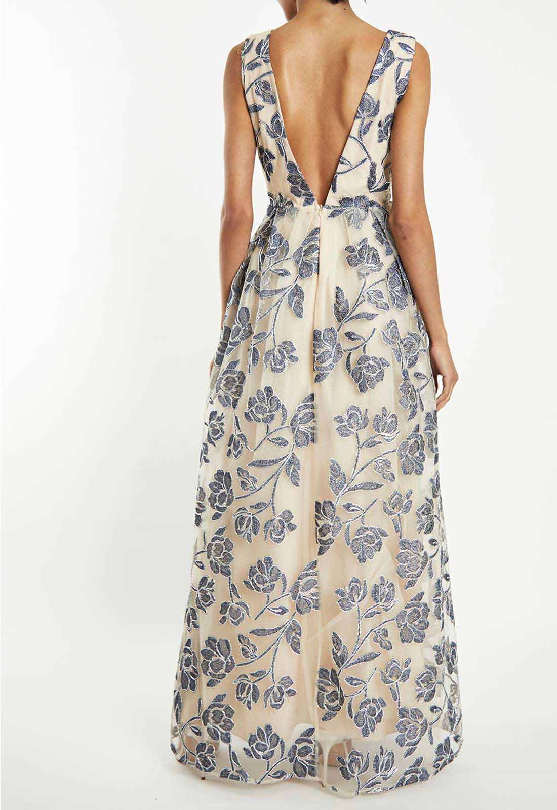 True Decadence Blue Embroidered Maxi Dress - Image 3
