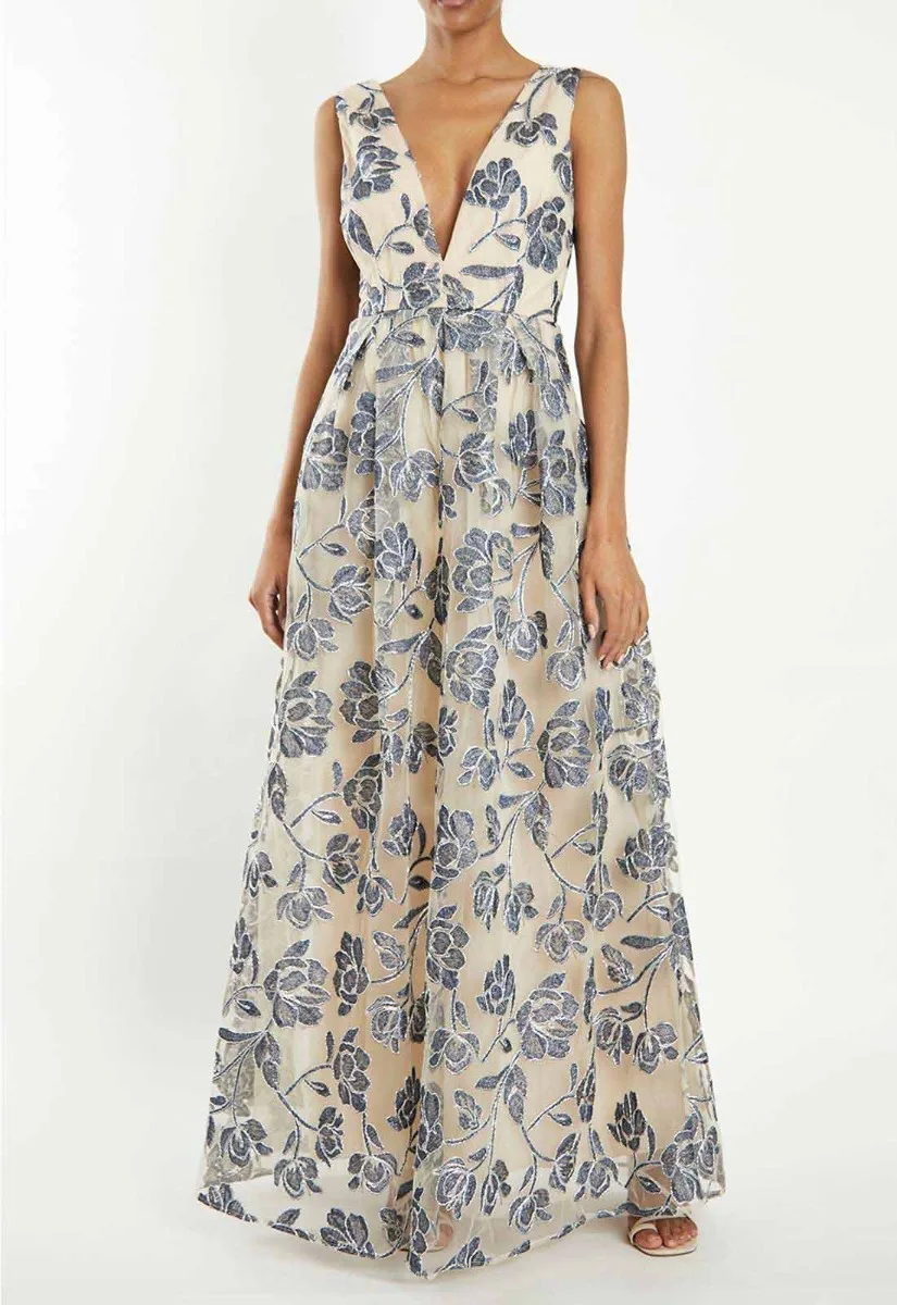 True Decadence Blue Embroidered Maxi Dress - Image 7