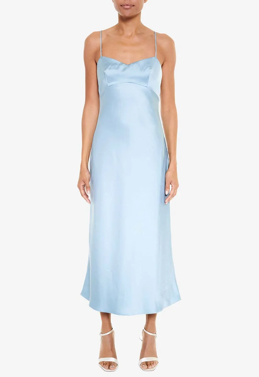 True Decadence Blue Satin Slip Dress - Image 4
