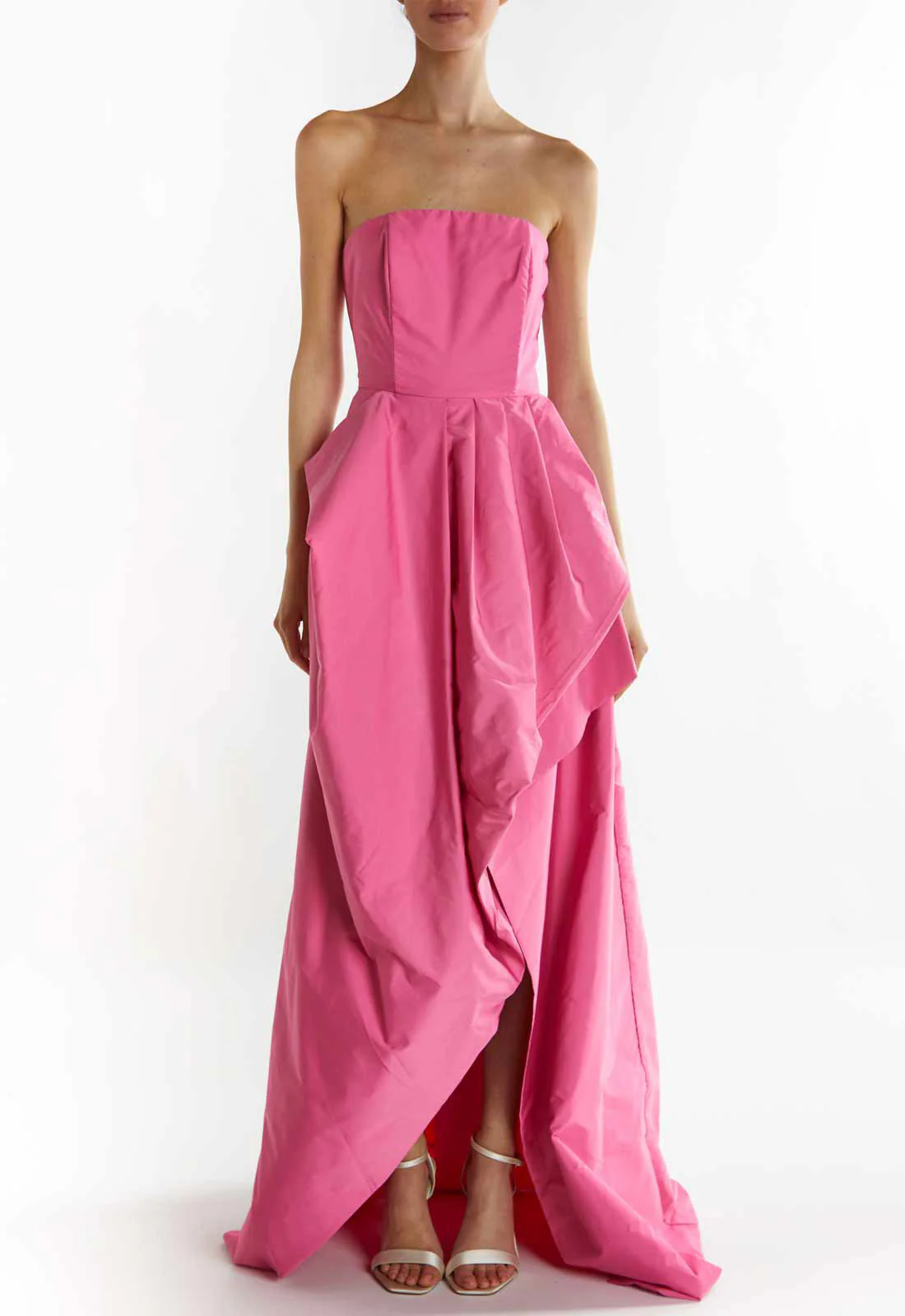 True Decadence Bright-Pink Emma Hi-Low Hem Maxi - Image 3