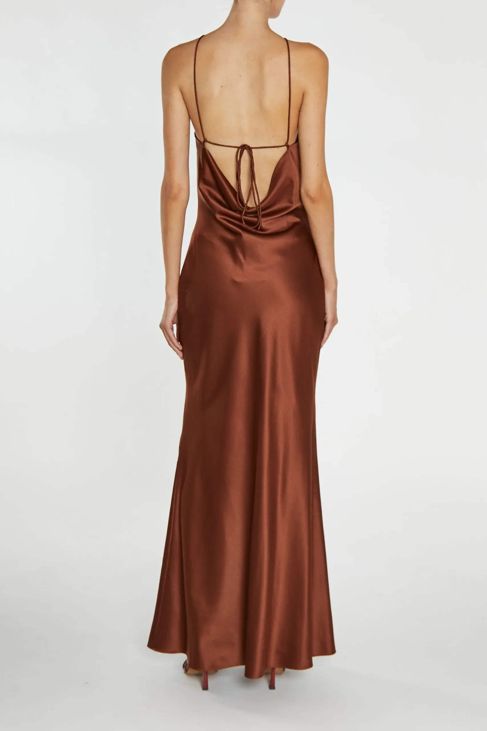 True Decadence Brown Hailey Satin Dress - Image 2