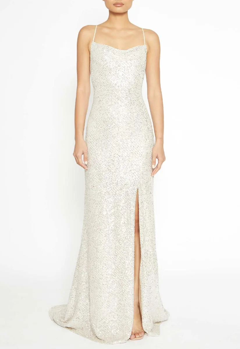 True Decadence Champagne Slip Maxi Dress - Image 4