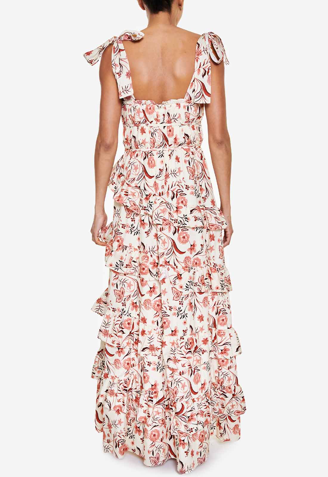 True Decadence Cream Floral Maxi Dress - Image 2