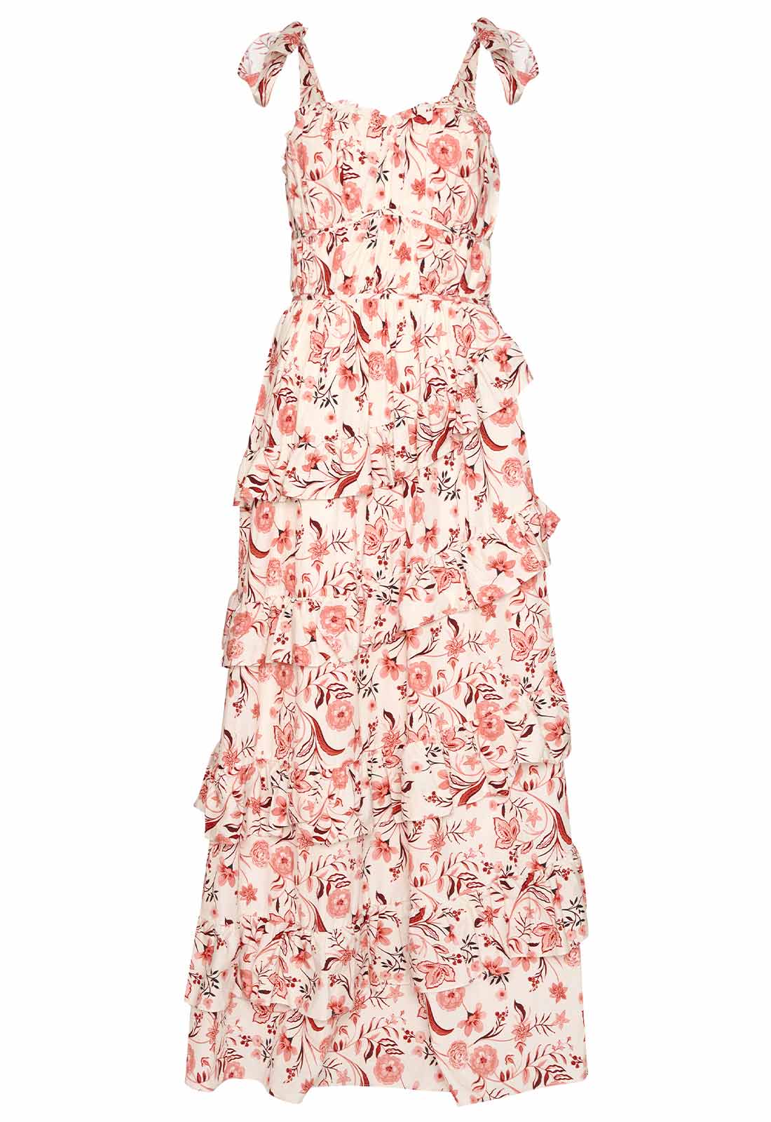 True Decadence Cream Floral Maxi Dress - Image 3