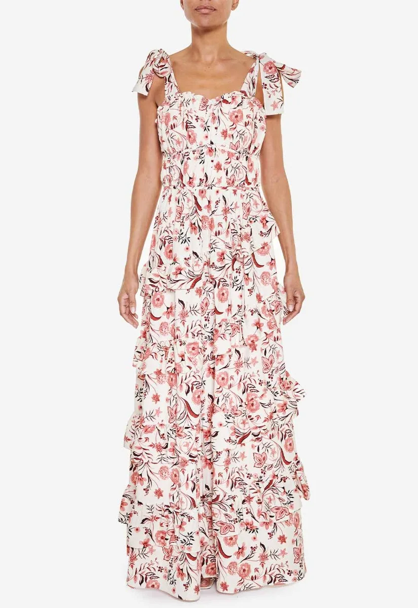 True Decadence Cream Floral Maxi Dress - Image 6