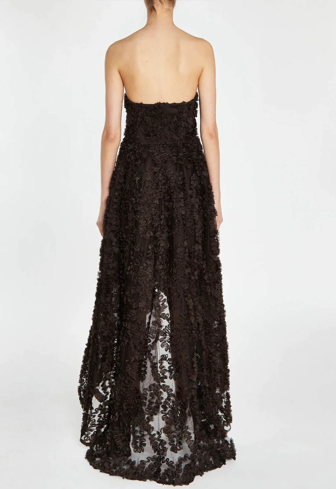 True Decadence Eden Dark Chocolate Strapless Hi-Low Dress - Image 2
