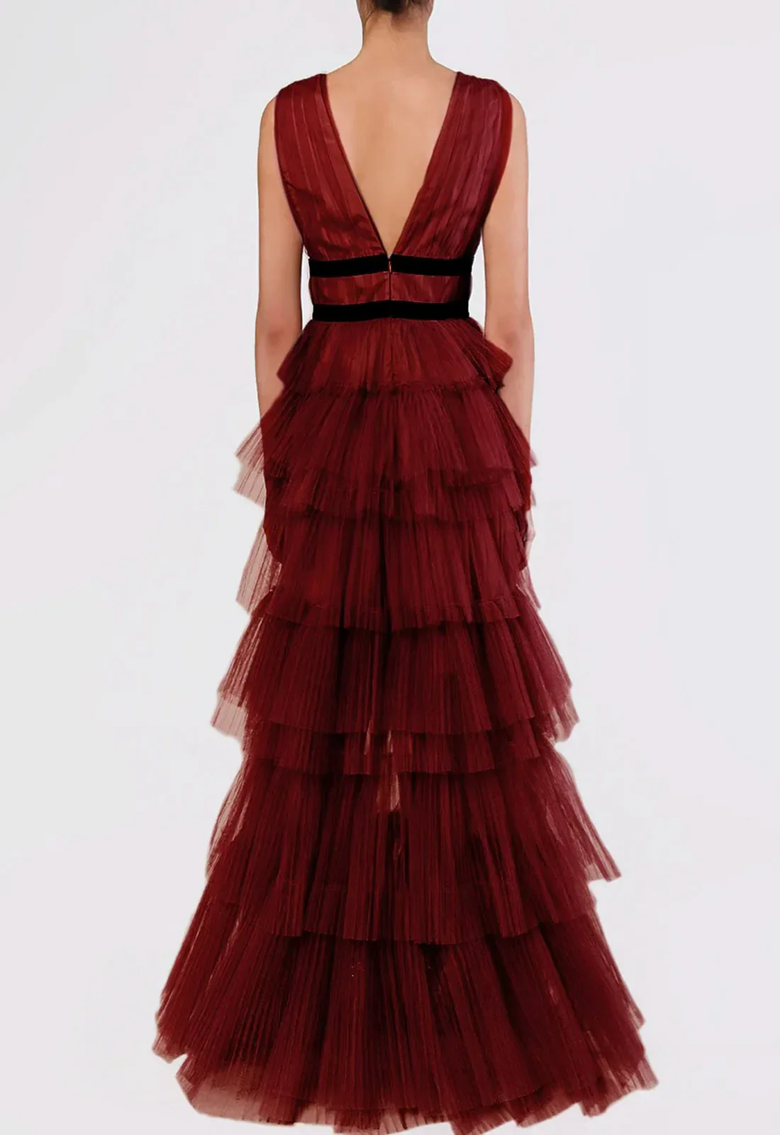True Decadence Eliza Burgundy Maxi Dress - Image 2