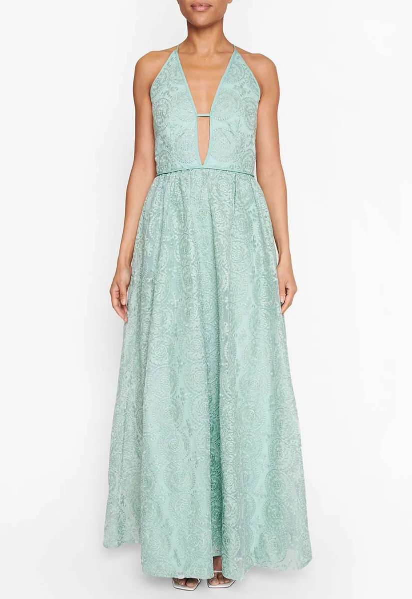 True Decadence Green Plunge Maxi Dress - Image 6