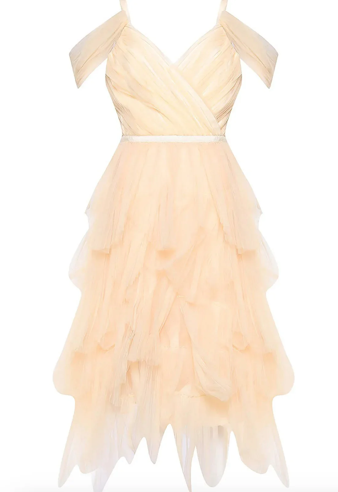 True Decadence Isla Cream Pleated Petal Skirt Midi-Dress - Image 3