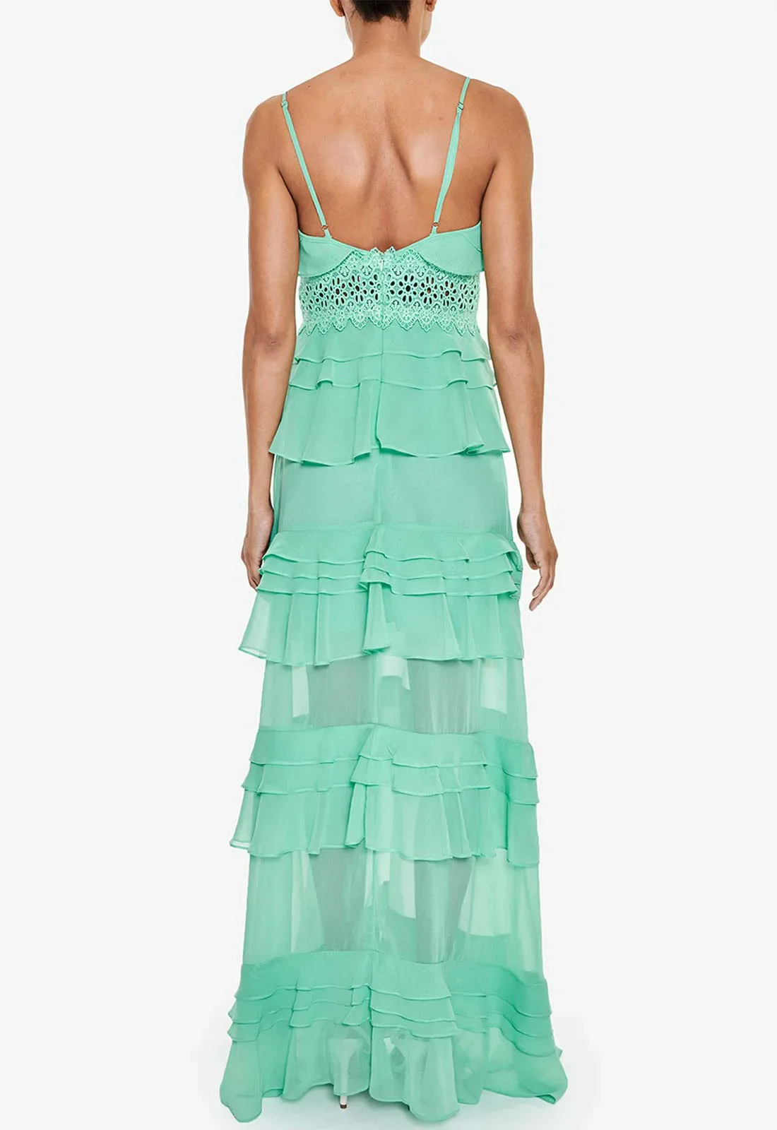 True Decadence Jade Green Ruffle Maxi Dress - Image 2