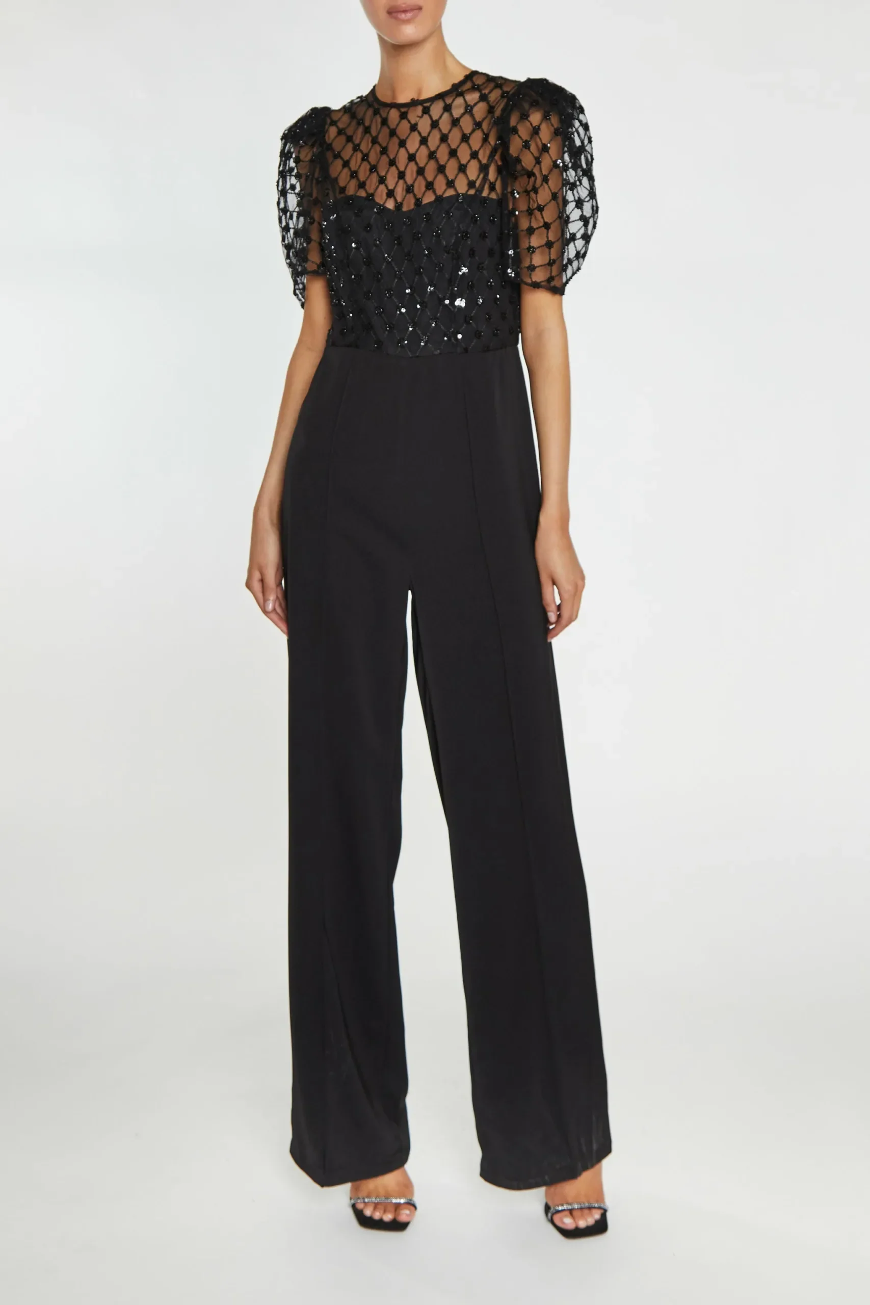 True Decadence Mara Black Puff Sleeve Jumpsuit - Image 4