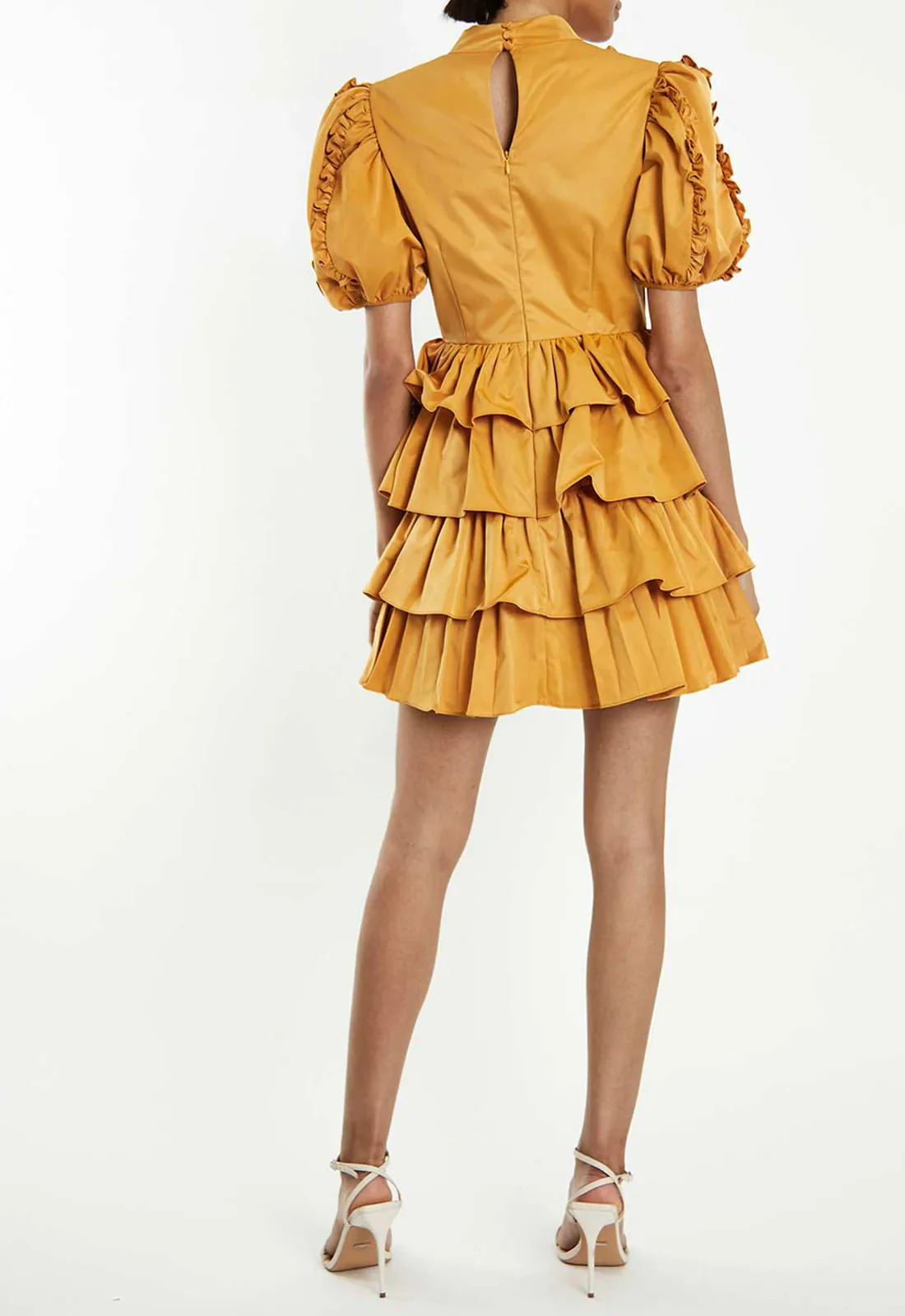 True Decadence Mustard Cocktail Dress - Image 2
