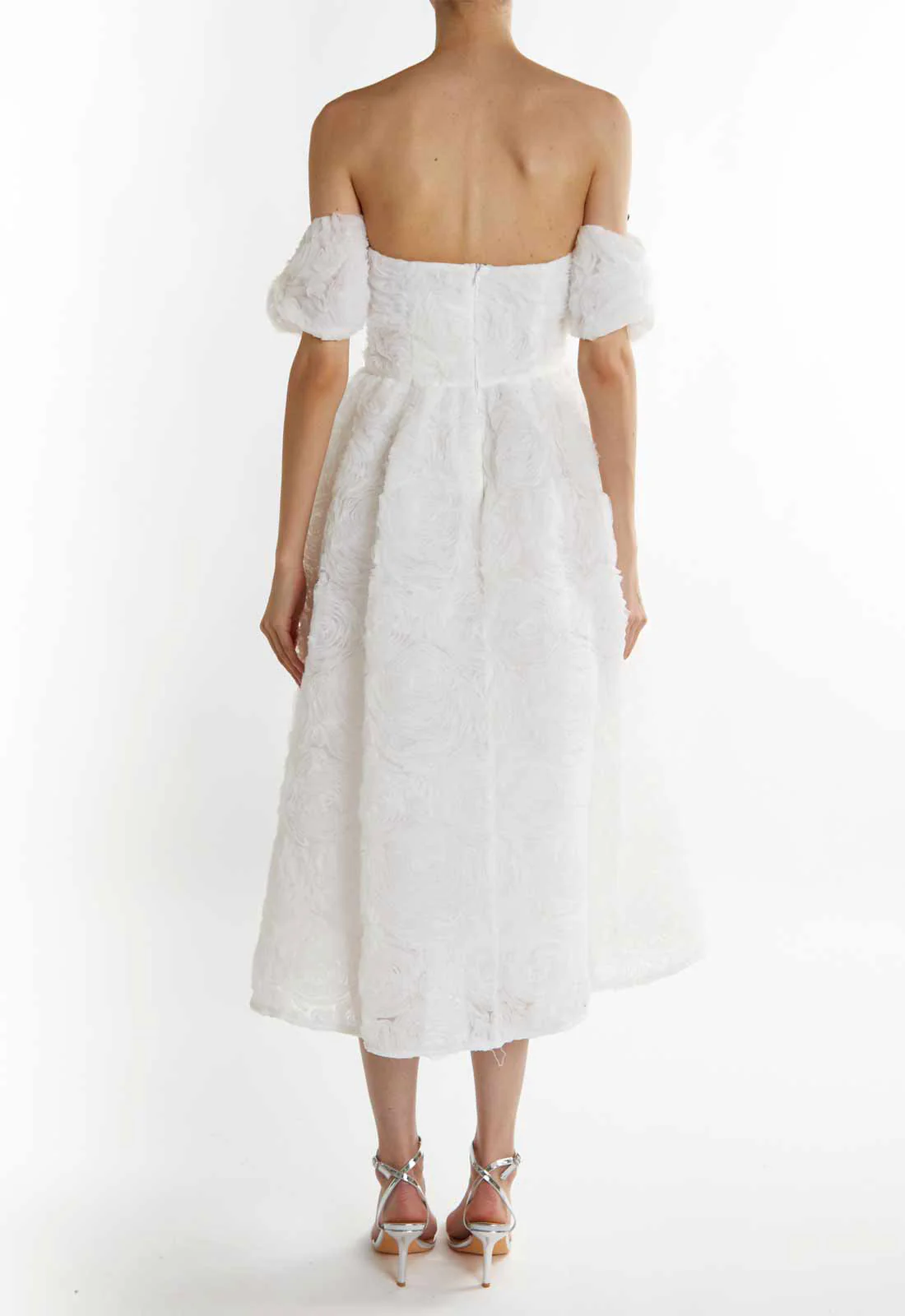 True Decadence White Amelia Bardot Bust Cup Midi Dress - Image 2