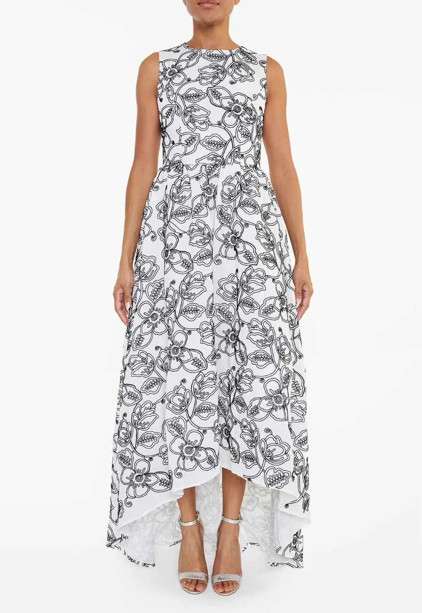True Decadence White Corded Flower High Low Dress - Image 4