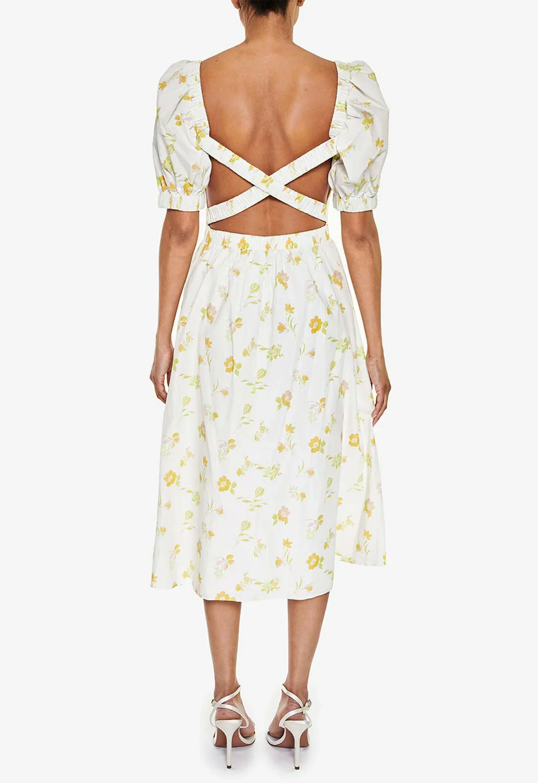 True Decadence Yellow Floral Tea Dress - Image 2