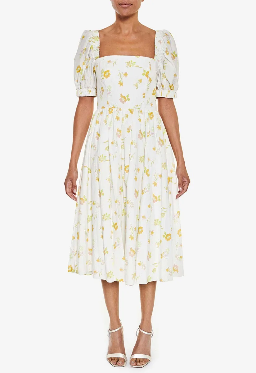 True Decadence Yellow Floral Tea Dress - Image 4
