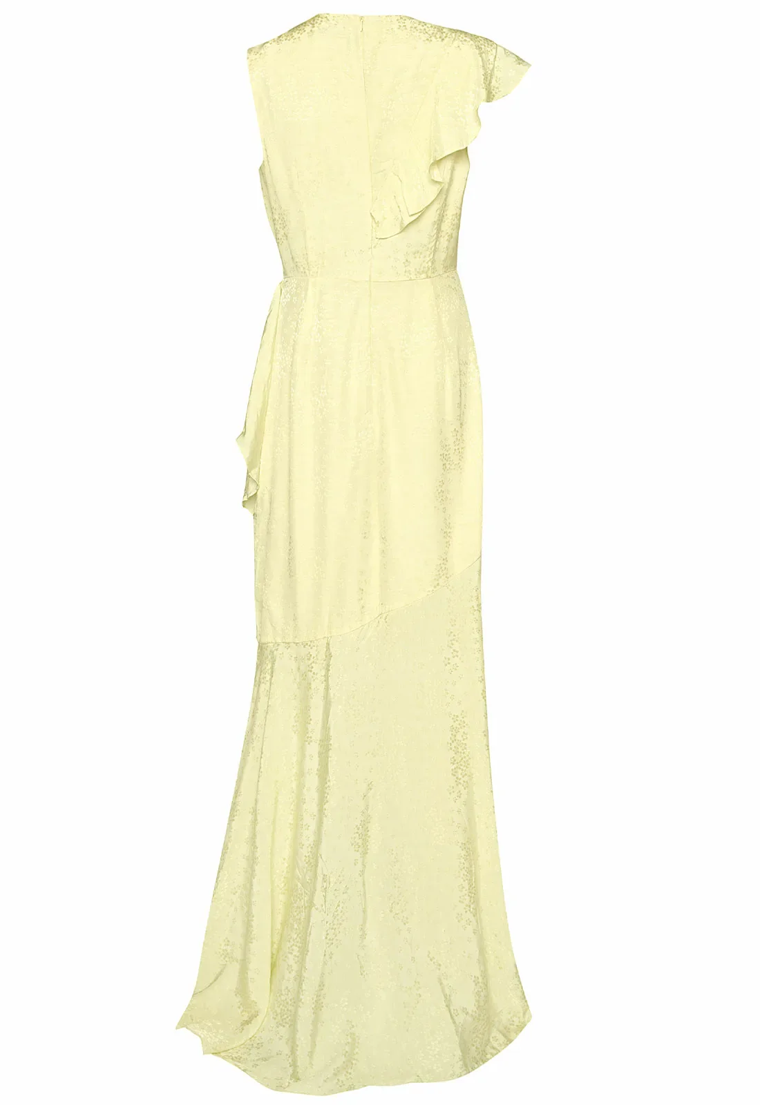 True Decadence Yellow Satin Layered Maxi Dress - Image 4