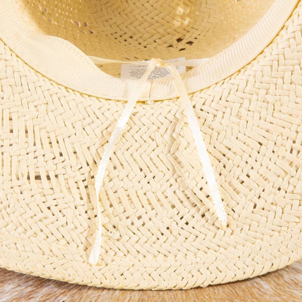 Weave Summer Straw Cowboy Hat: KA - Image 7