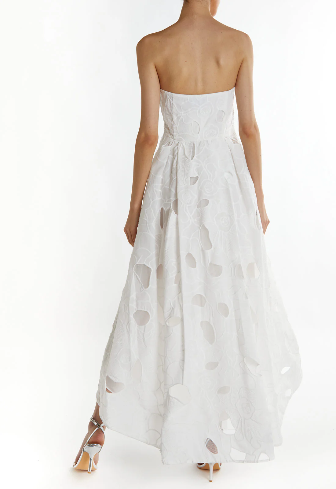 True Decadence White Kaia Bandeau Hi Lo Maxi Dress - Image 2