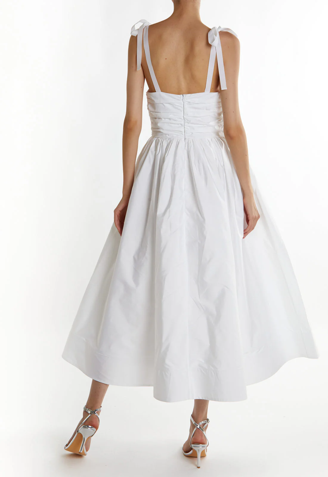 True Decadence White Eleanor Bow Tie Strap Midi Dress - Image 2