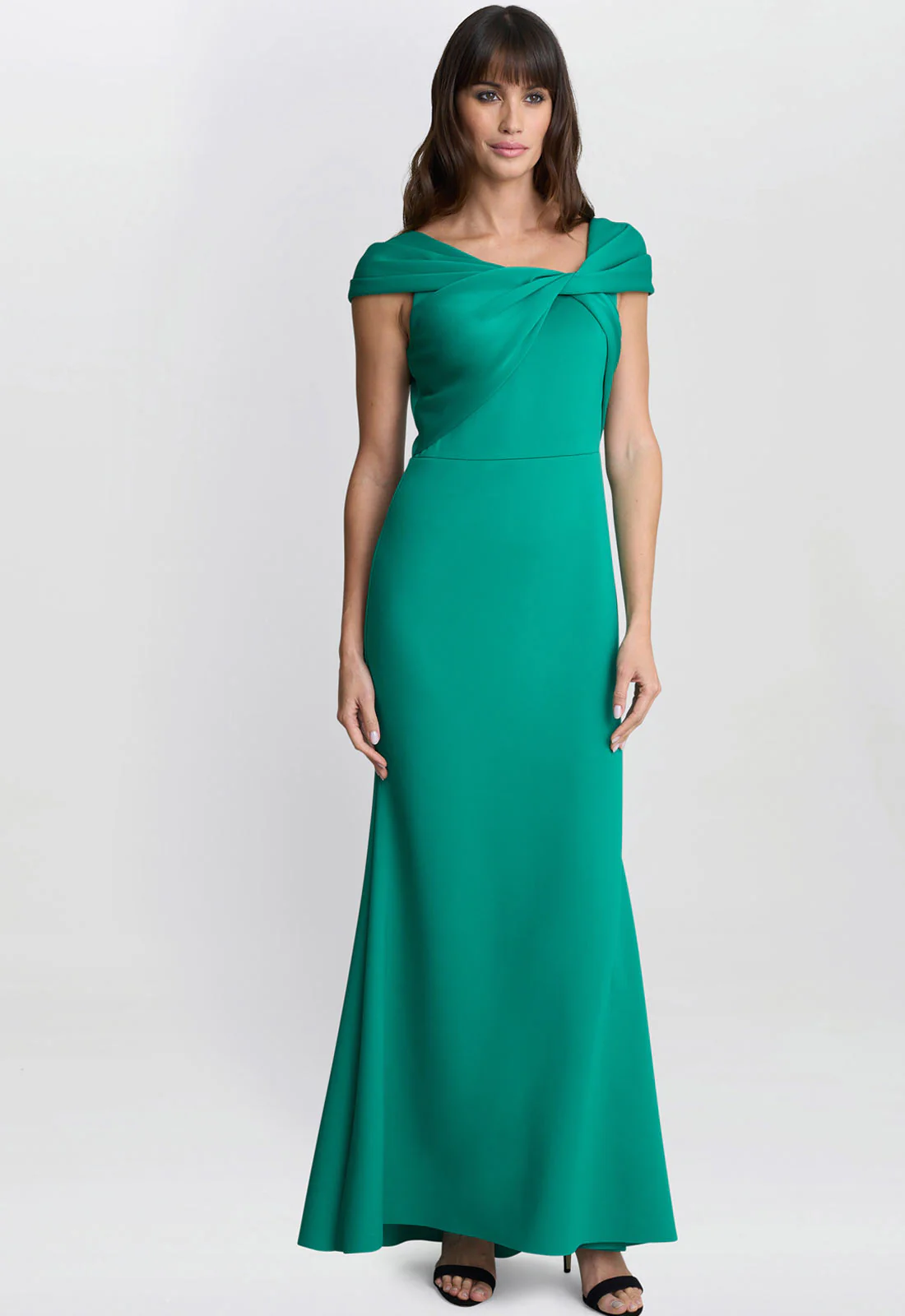 Gina Bacconi Green Jade Willow Twist Knot Maxi Dress - Image 4
